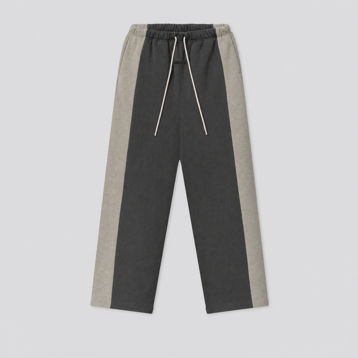 Pantalon large en molleton anthracite, vue de face