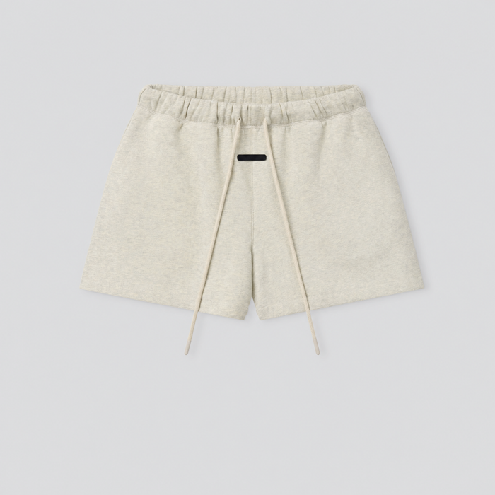 Short en molleton de coton vanille délavé, vue de face