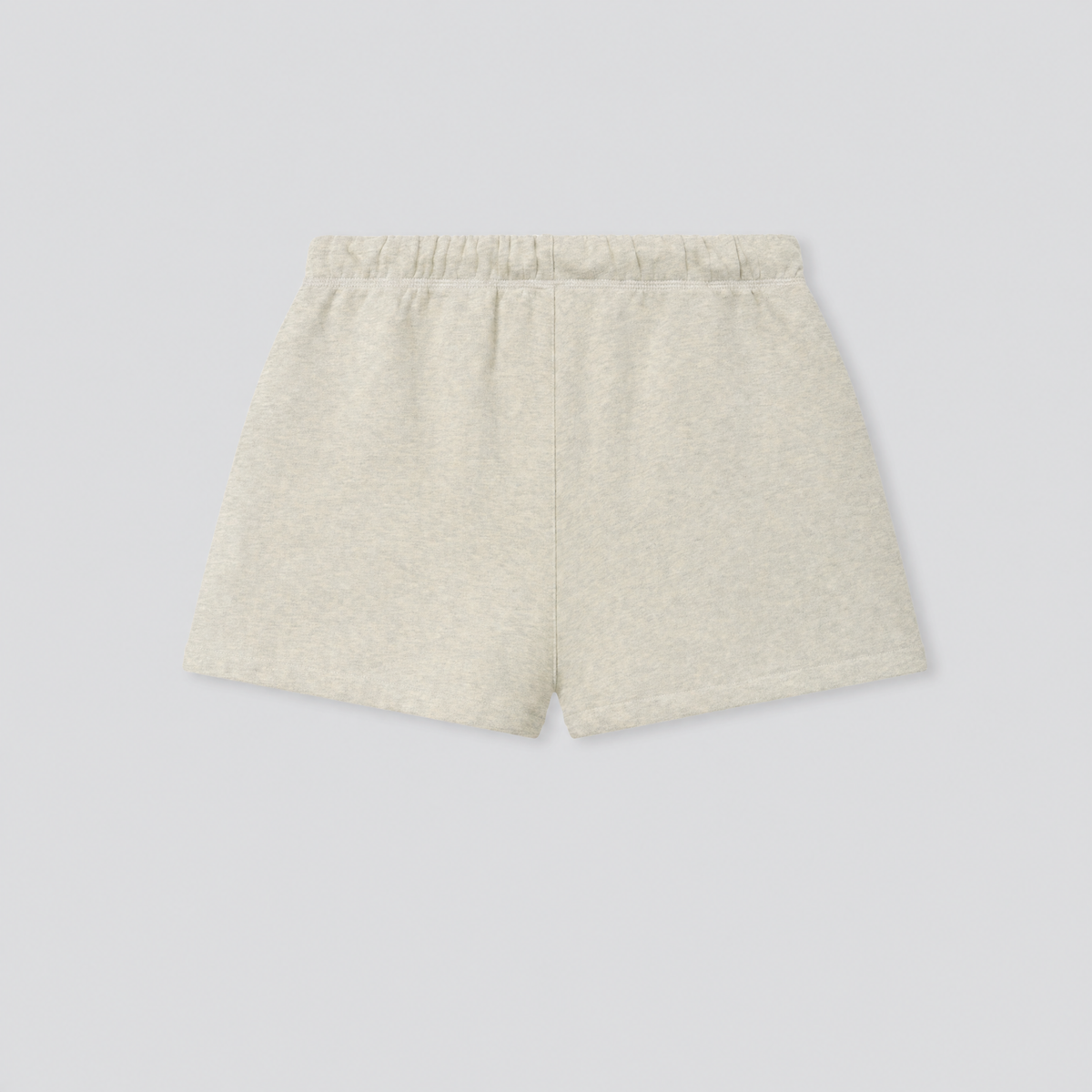 Short en molleton de coton vanille délavé, vue de dos