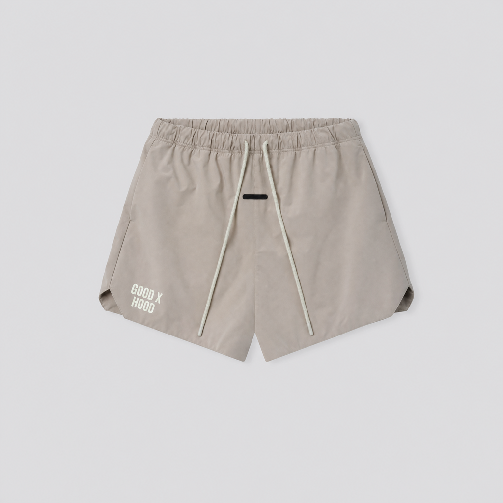 Short de sport taupe, vue de face