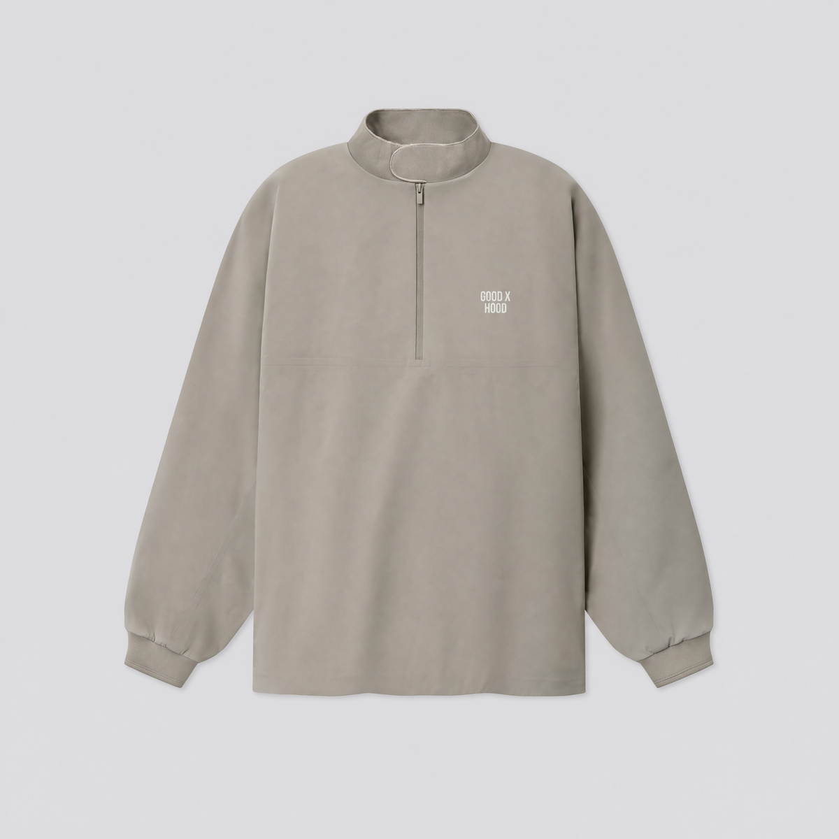 Veste de survêtement demi-zip taupe, vue de face