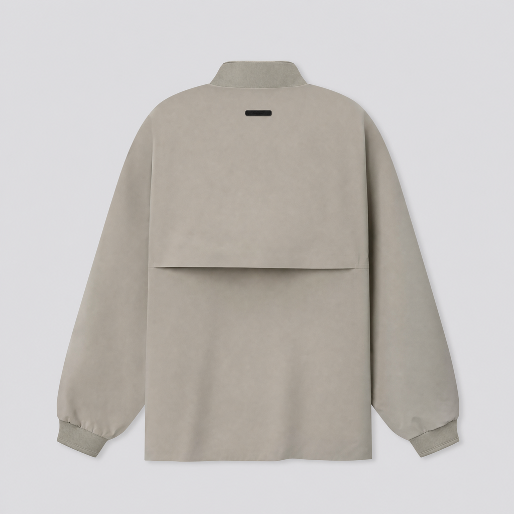 Veste de survêtement demi-zip taupe, vue de dos